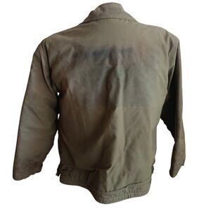 Large Vintage 60s 70s Vietnam A2 Navy Deck Jacket Stenciled Distress
